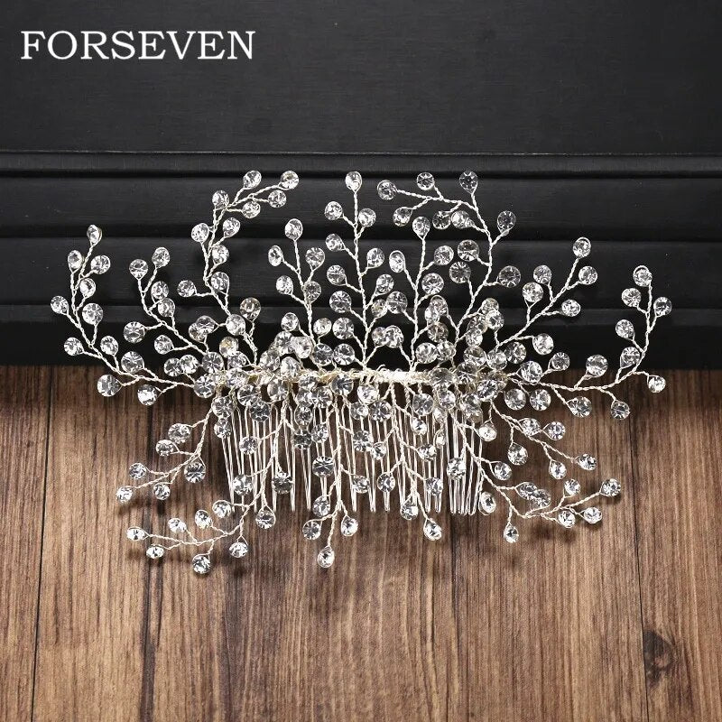 Full Rhinestone Bridal Hair Accessories Bridal Hair Comb Wedding Hair Ornaments Crystal Head Accessories Women Hair Combs