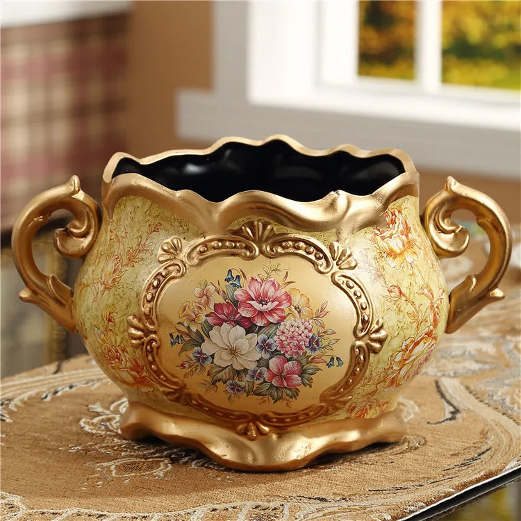Retro desk vase living room dining table decorative handicrafts ornament flowerpot Classical vase floor