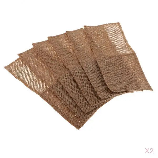 12pcs Burlap Utensil Holders Cutlery Pouch Party Bridal Shower Wedding Favor