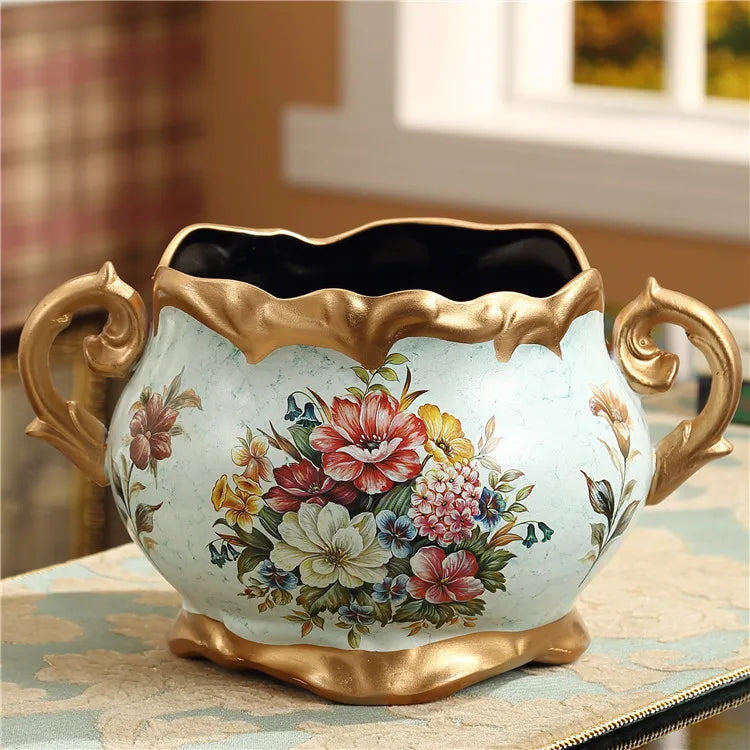 Retro desk vase living room dining table decorative handicrafts ornament flowerpot Classical vase floor
