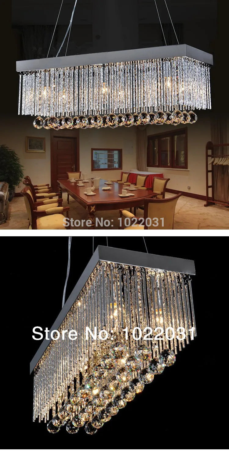 6LED bulb K9 crystal Chandelier popular design square New modern 90V ~260V  crystal lights Factory price  Bedroom lamp Hall