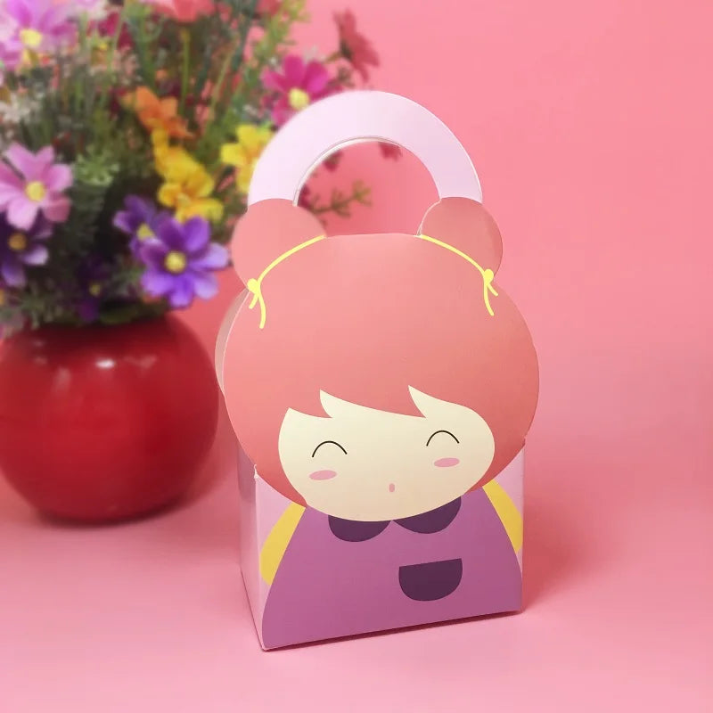Cute Cartoon Animal Candy Box Baby Shower Favor Box Kids Birthday Party Decorations Gift Box Cake Snack Biscuits Paper Candy Bag