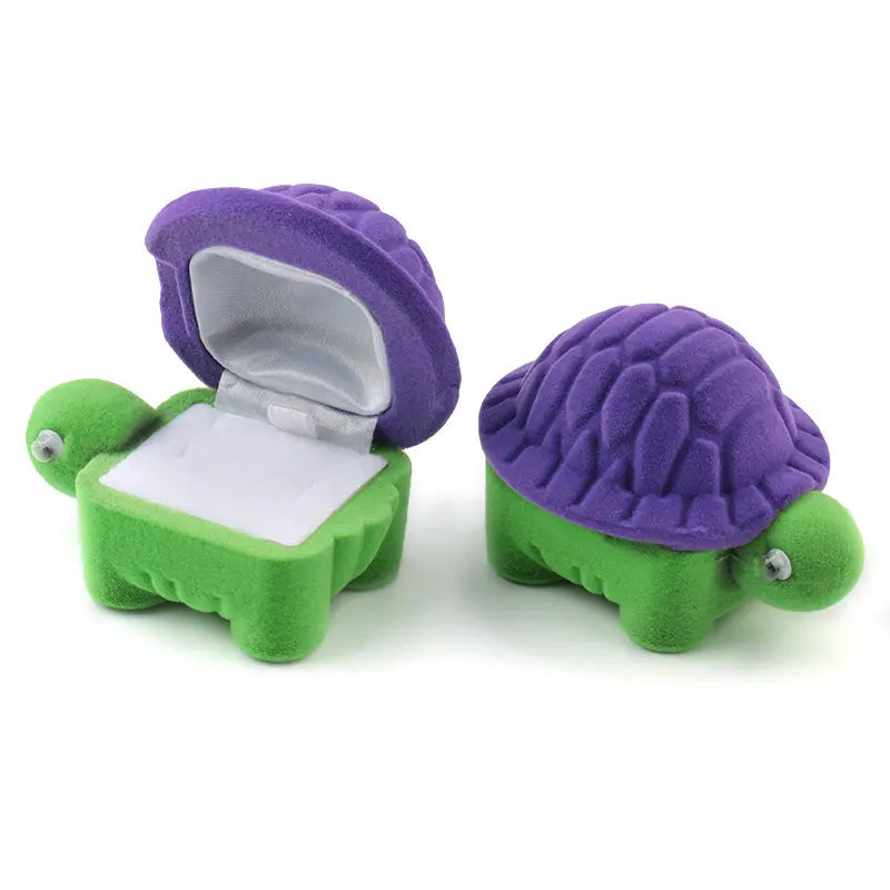 1 piece lovely Velvet tortoise gift box jewelry box wedding ring box Necklace Ring Case Earrings Holder for jewelry display