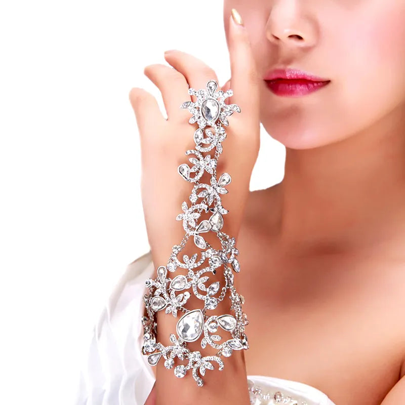 Bridal Bracelets Wedding Accessories Hand Chains Bracelet Women Rhinestone Jewelry Bridemaid Bracelets & Bangles