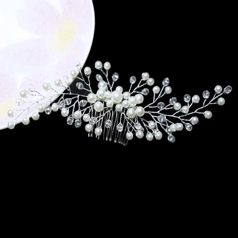 Beautiful Bridal Hair Comb Wedding Dress Hair Accessories Clip Hair Pins for Women Pearl Jewelry Bride Headdress Ornaments