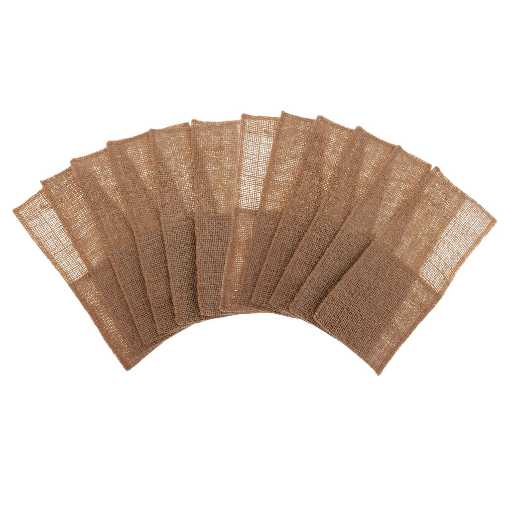 12pcs Burlap Utensil Holders Cutlery Pouch Party Bridal Shower Wedding Favor