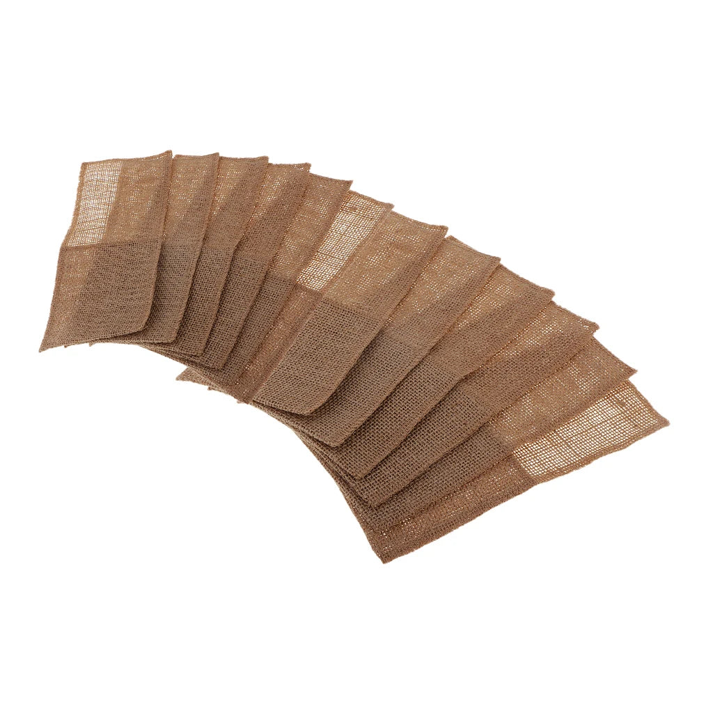 12pcs Burlap Utensil Holders Cutlery Pouch Party Bridal Shower Wedding Favor