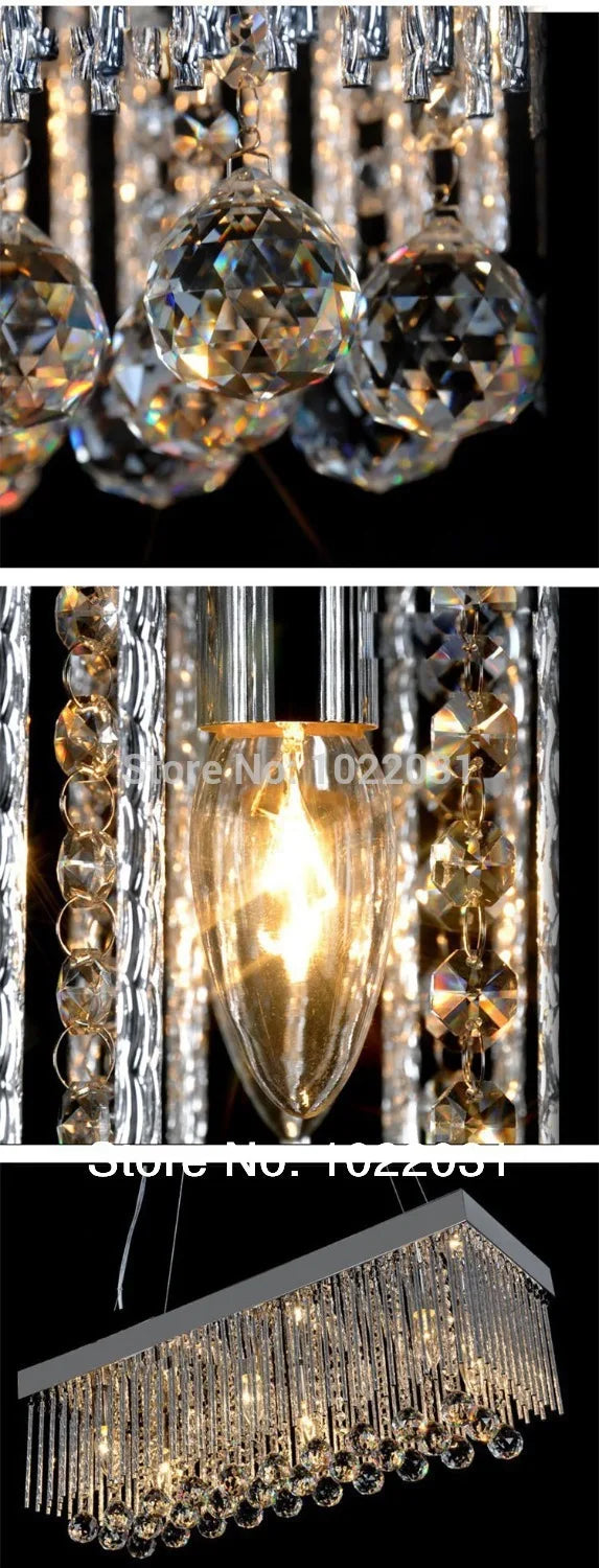 6LED bulb K9 crystal Chandelier popular design square New modern 90V ~260V  crystal lights Factory price  Bedroom lamp Hall