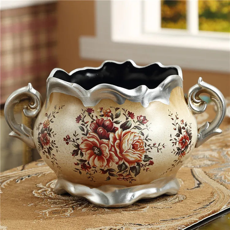 Retro desk vase living room dining table decorative handicrafts ornament flowerpot Classical vase floor