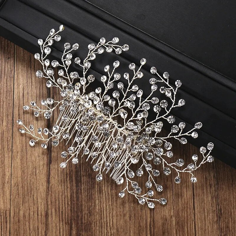 Full Rhinestone Bridal Hair Accessories Bridal Hair Comb Wedding Hair Ornaments Crystal Head Accessories Women Hair Combs