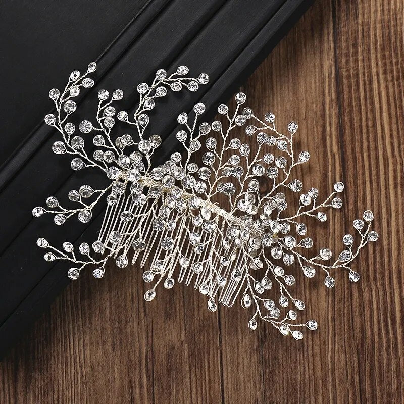 Full Rhinestone Bridal Hair Accessories Bridal Hair Comb Wedding Hair Ornaments Crystal Head Accessories Women Hair Combs