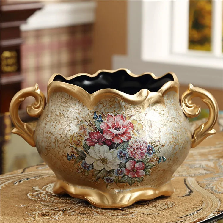 Retro desk vase living room dining table decorative handicrafts ornament flowerpot Classical vase floor
