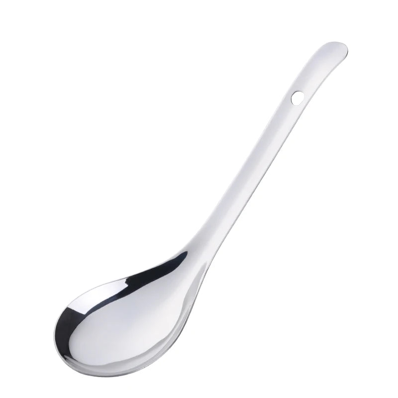 1PC High Quality 304 stainless steel Rainbow Large Chinese Rice Soup Serving Spoon Set Cutlery Tableware Kitchen Accessories