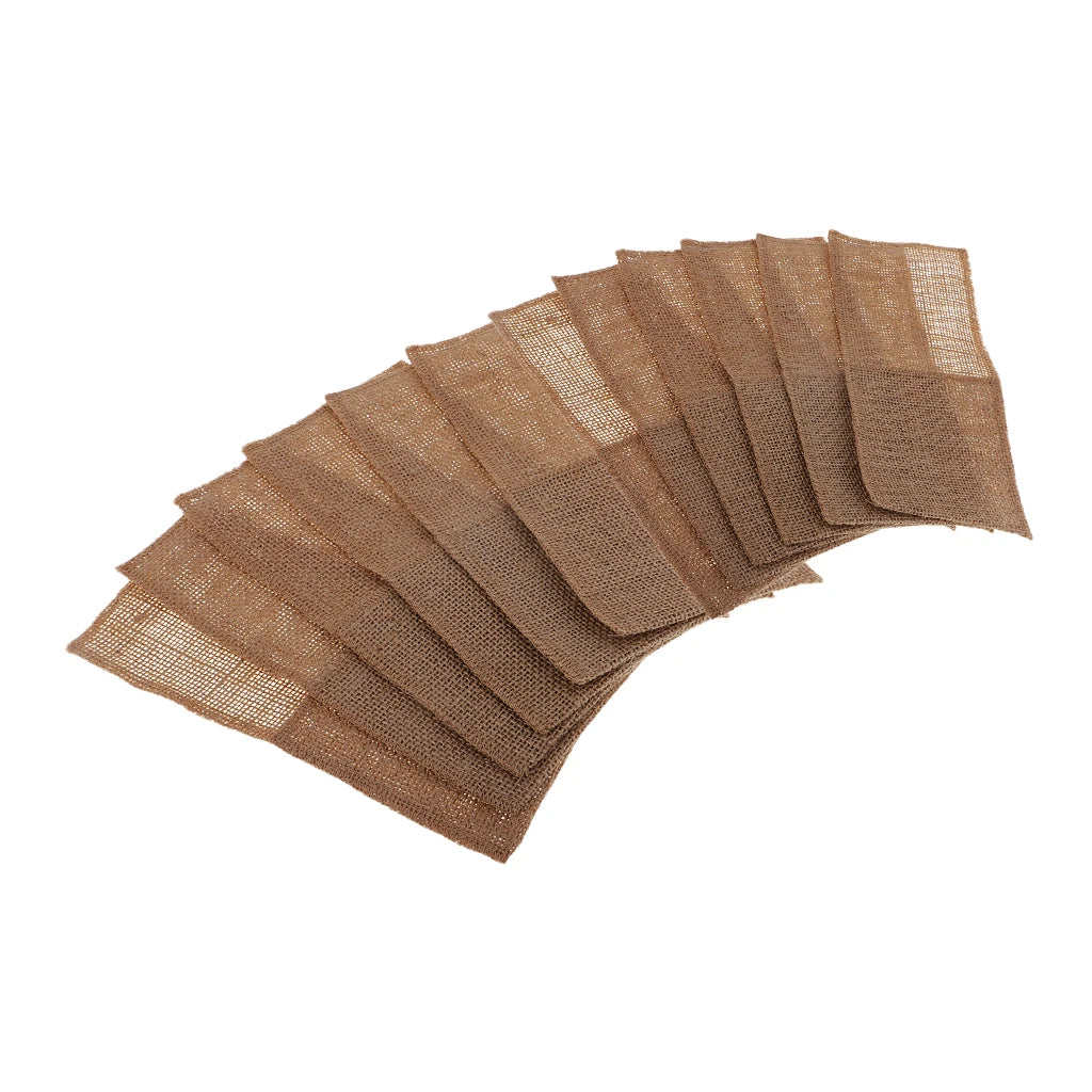 12pcs Burlap Utensil Holders Cutlery Pouch Party Bridal Shower Wedding Favor