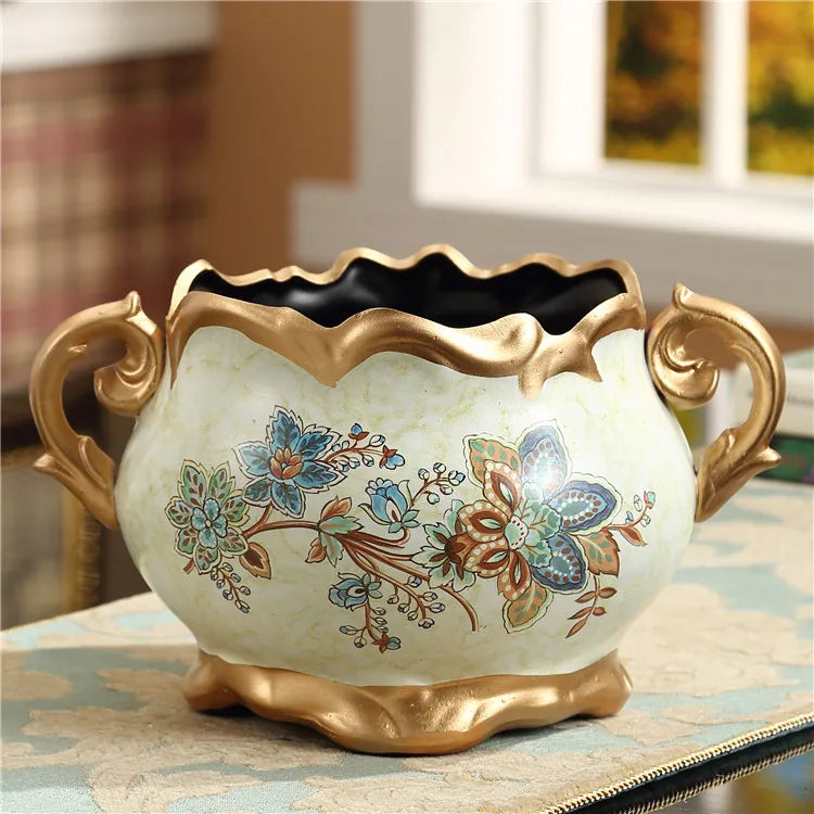 Retro desk vase living room dining table decorative handicrafts ornament flowerpot Classical vase floor