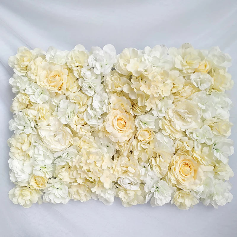 Silk Rose Flowers 3D Backdrop Wall Wedding Decoration Artificial Flower Wall Panel for Home Decor Backdrops Baby Shower