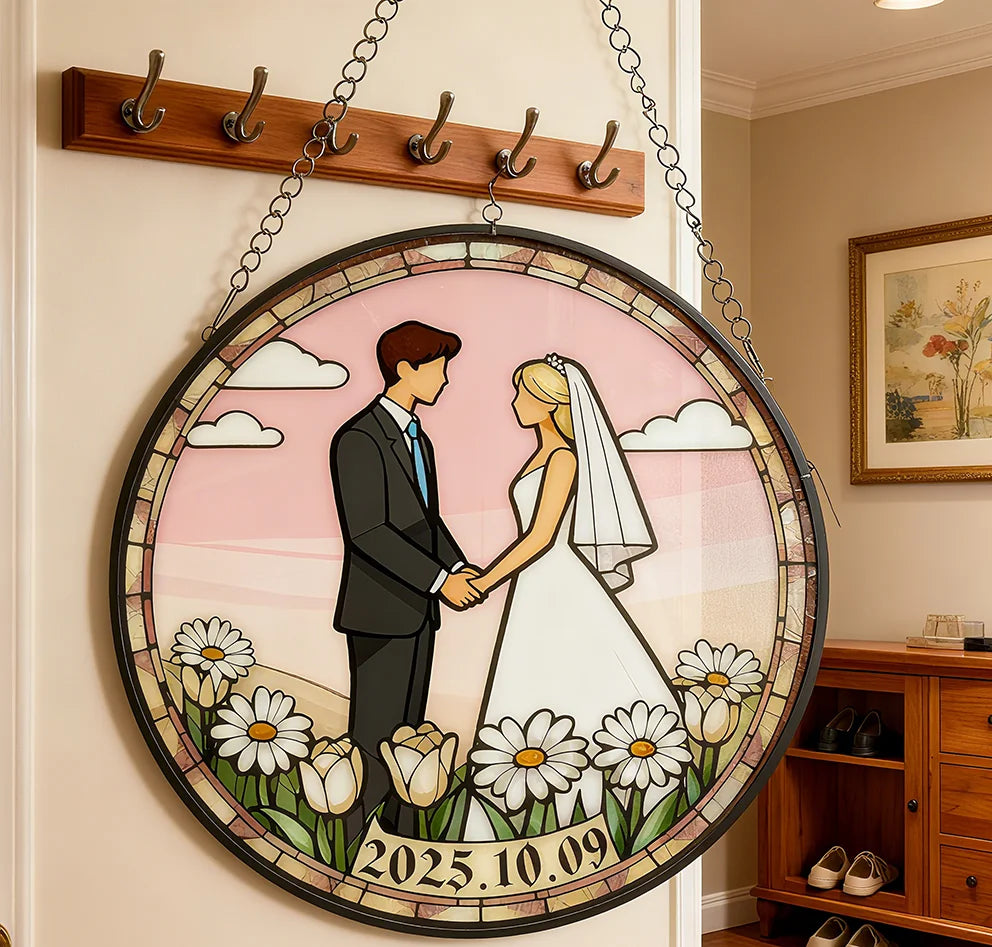 Custom - Tailored Stained  Wedding Wall Hanging: a Timeless and Memorable Gift for Newlyweds