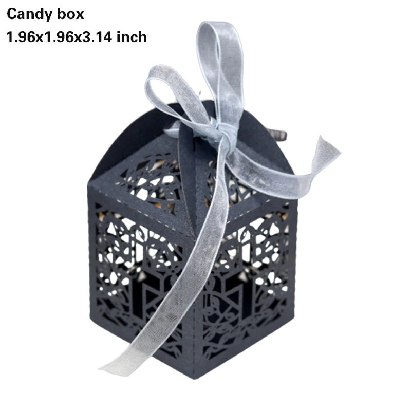 20/30/50PCS Cross Carriage Laser Cut Candy Boxes Wedding Favors Gifts Box Communion Christening Easter Baby Shower Party Decor