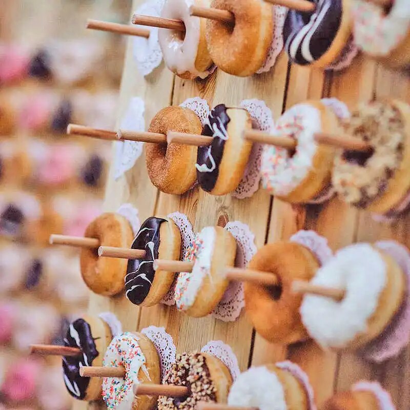 Wooden Donut Wall Stand Donut Holder Board for Wedding Baby Shower Birthday Party Dessert Table Decor Candy Bar Stand Holder