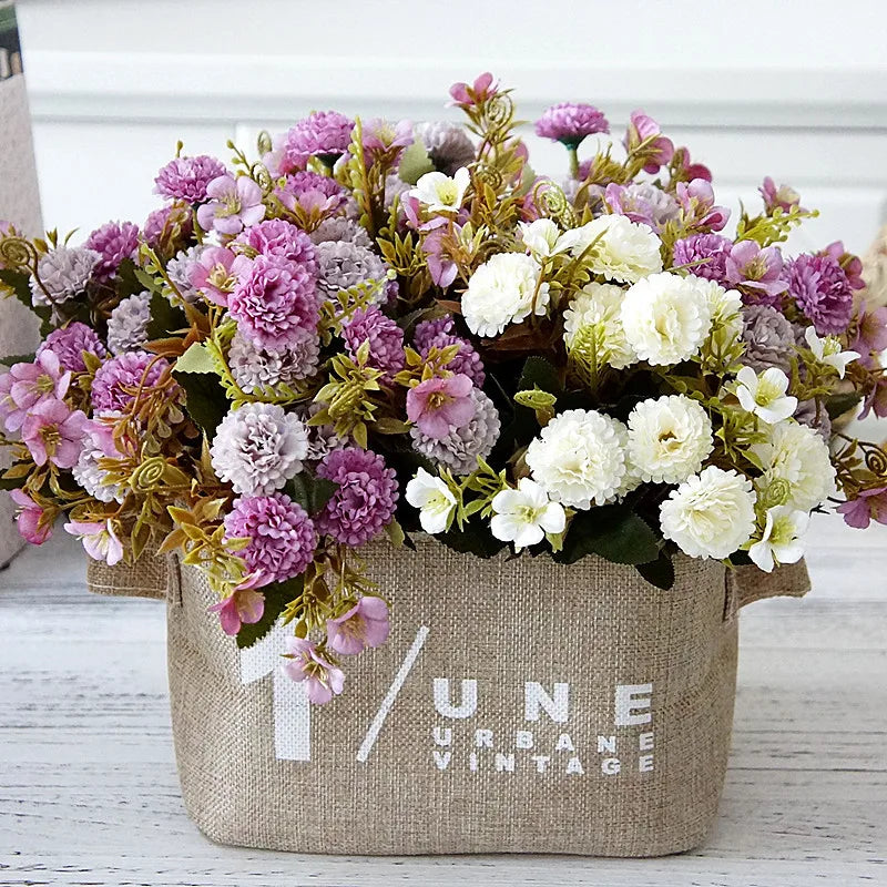 1 Bundle European Small Clove Carnations Artificial Flowers Wholesale Home Photography Soft Decoration Handmade Diy Materials