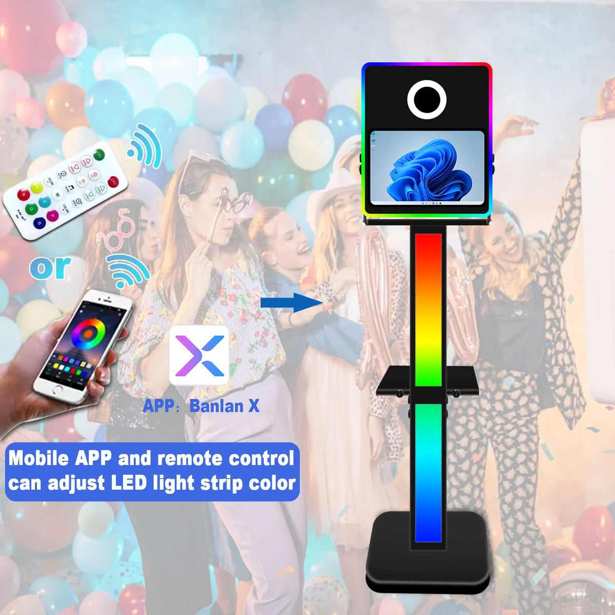 Interactive Selfie DSLR Photo Booth With 15.6 Inch Touch Screen Camera Photobooth Shell Stand Machine for Wedding