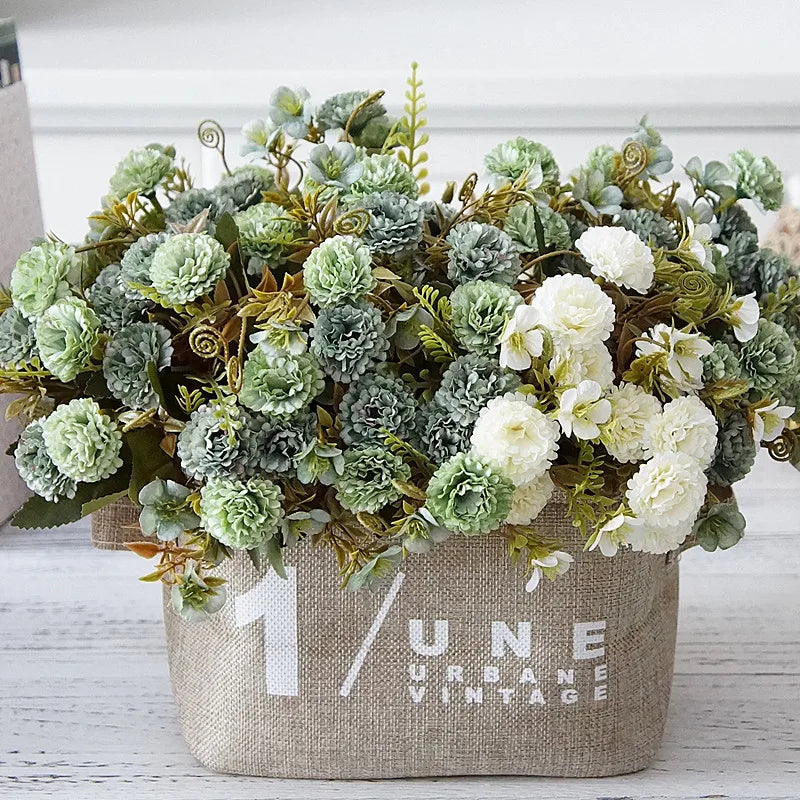 1 Bundle European Small Clove Carnations Artificial Flowers Wholesale Home Photography Soft Decoration Handmade Diy Materials