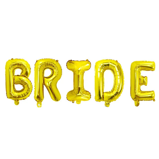 5Pcs Rose Gold Letter Bride Foil Balloons Adult Wedding Decorations Valentines Day Party Bride i Love you Bachelor Supplies