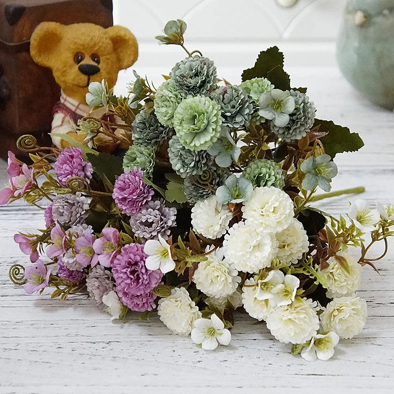 1 Bundle European Small Clove Carnations Artificial Flowers Wholesale Home Photography Soft Decoration Handmade Diy Materials