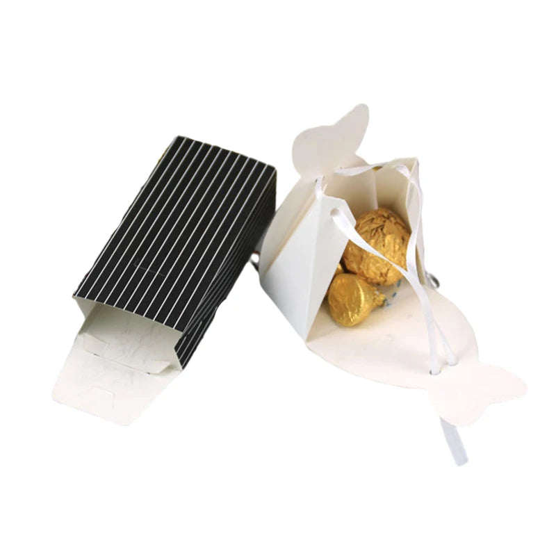 20/30pcs Bride And Groom Candy Box Wedding Favor And Gifts Box Sweet Bags With Ribbon Wedding Decoration Souvenirs Party Decor