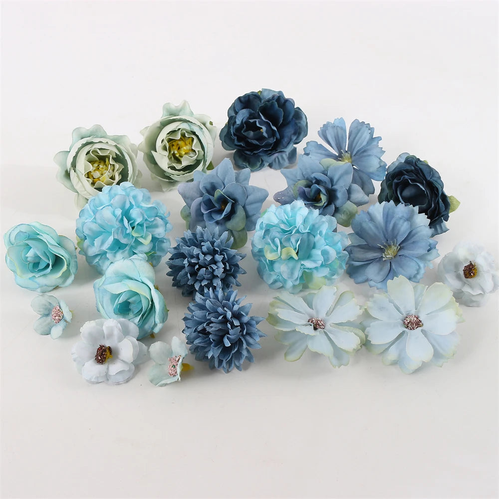 1Bag Artificial Flower Head For Home Decor Wedding Flowers Wall Decoration DIY Hair Accessories Corsage Handmade Craft Material