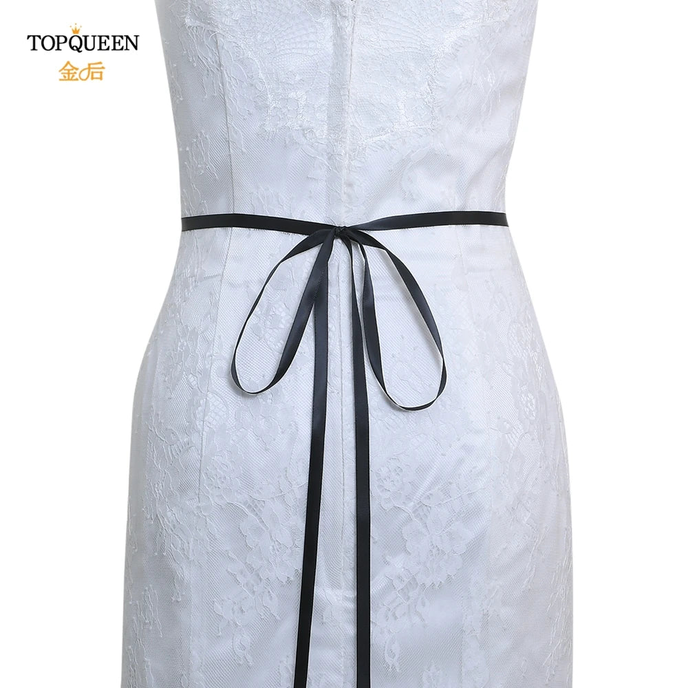 TOPQUEEN S489 Bridal Belt for Women Party Evening Wedding Dresses Sparkly Rhinestone Applique Sash Brides Femal Accessories