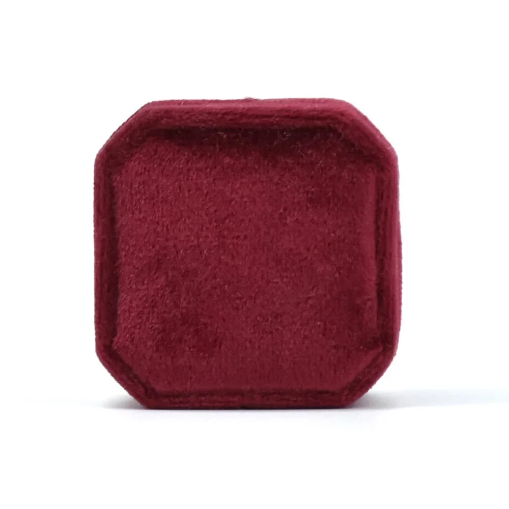 Custom Octagonal Velvet Ring Box Double Slot Retro Ring Bearer Box Engagement Wedding Ring Display Holder Small and Elegant