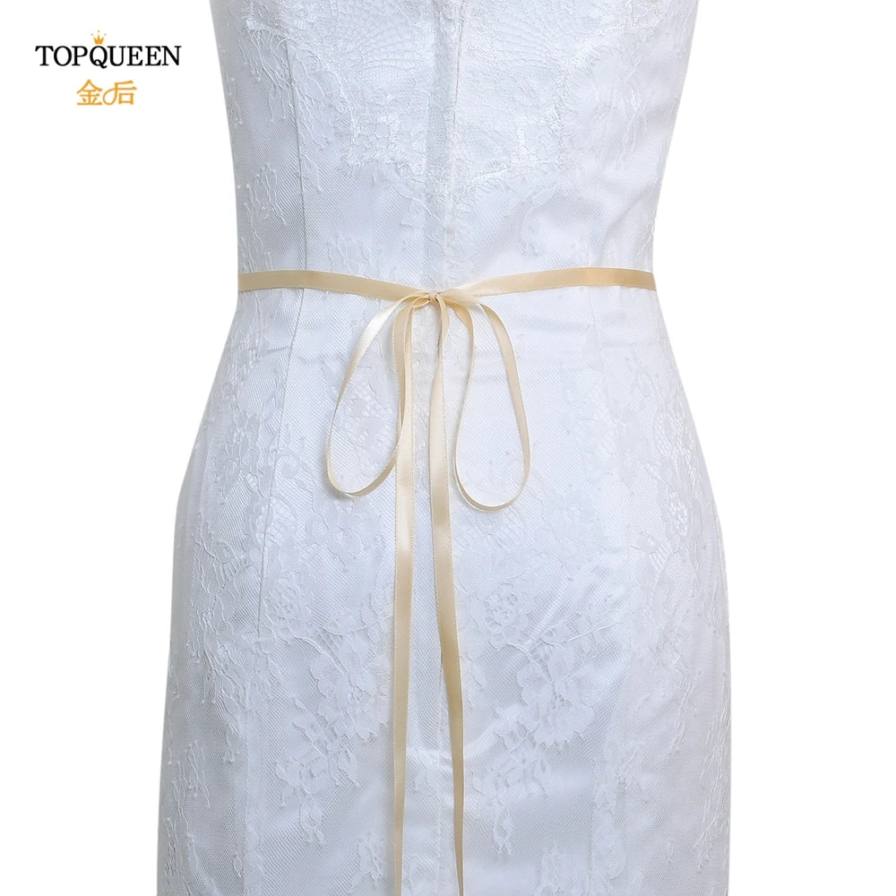 TOPQUEEN S489 Bridal Belt for Women Party Evening Wedding Dresses Sparkly Rhinestone Applique Sash Brides Femal Accessories