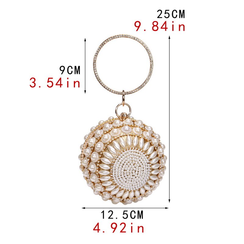 Ball Diamond Tassel Women Party Metal Crystal Clutches Evening  Wedding Bag Bridal Shoulder Handbag Wristlets Clutch