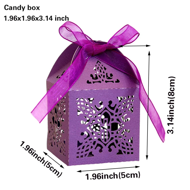 20/30/50PCS Cross Carriage Laser Cut Candy Boxes Wedding Favors Gifts Box Communion Christening Easter Baby Shower Party Decor