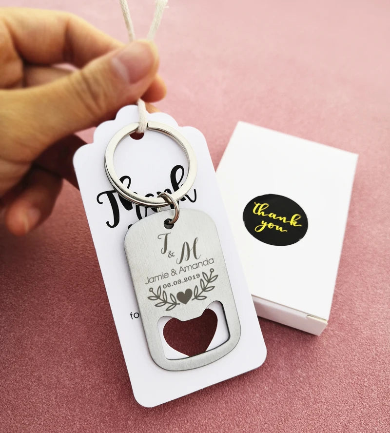 Personalized Wedding Gifts For Guests Baptism Party Favor Keychain Bottle Opener Key Holder Communion Baptism Custom Souvenir