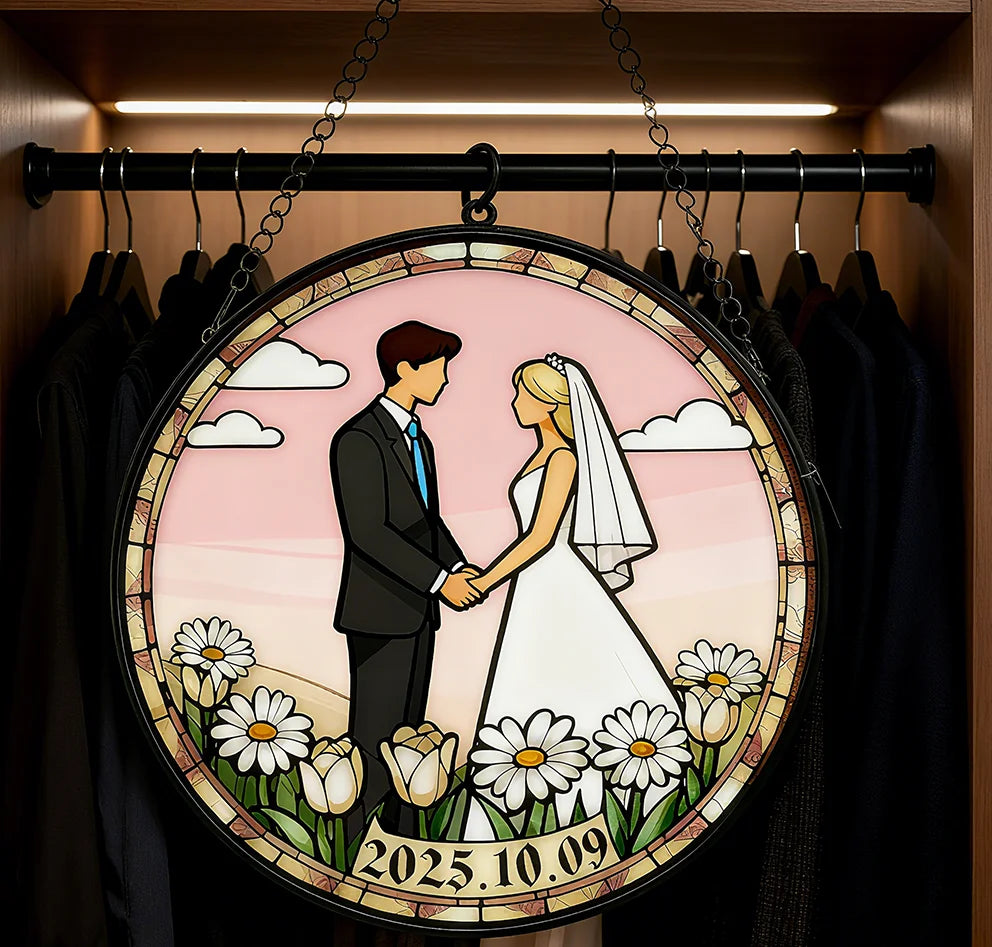 Custom - Tailored Stained  Wedding Wall Hanging: a Timeless and Memorable Gift for Newlyweds