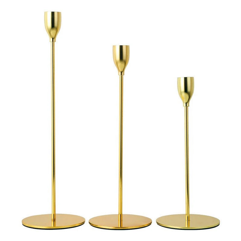 European Style Metal Candle Holders Simple Wedding Decoration Bar Party Living Room Decor Home Table Candlestick