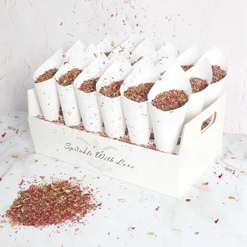 Wedding Tray Confetti Cone Stand Box Kraft Paper Tray Rustic Wedding Decoration Wedding Confetti Cones Cones Wedding Set supply