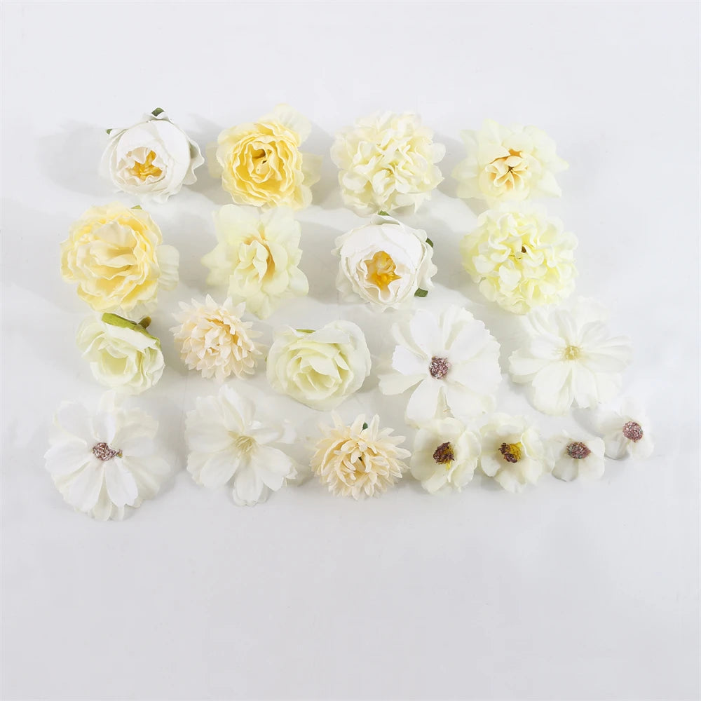 1Bag Artificial Flower Head For Home Decor Wedding Flowers Wall Decoration DIY Hair Accessories Corsage Handmade Craft Material