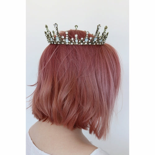 Moonlight Ice Queen Crown Tiara in Opal and Champagne Gold or Silver