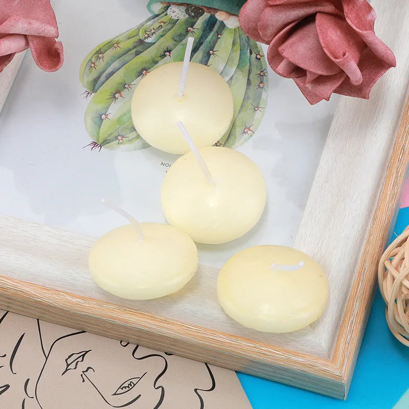 6/10/16Pcs Unscented Discs Candles Floating For Pool Party Wedding Home Bathtub Decor Supplies Romantic Confession Candlelight