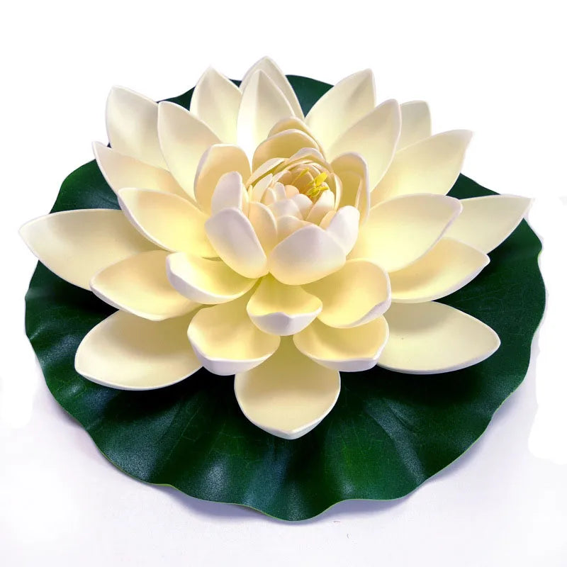 10/17/28/40/60cm Lotus Artificial Flower Floating Fake Lotus Plant Lifelike Water Lily Micro Landscape for Pond Garden Decor