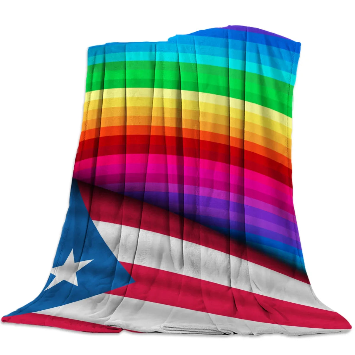 Flannel Blankets Colorful Stripe Lgbt Pride Rainbow Blanket Cushion Warm Throws on Sofa Bed Home Bedspread Travel Fleece Blanket