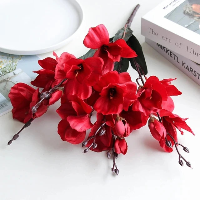 Artificial Flowers Bride Bouquet Magnolia Home Decor Wedding Christmas Party Supplies Photography Props Accessories Decoration