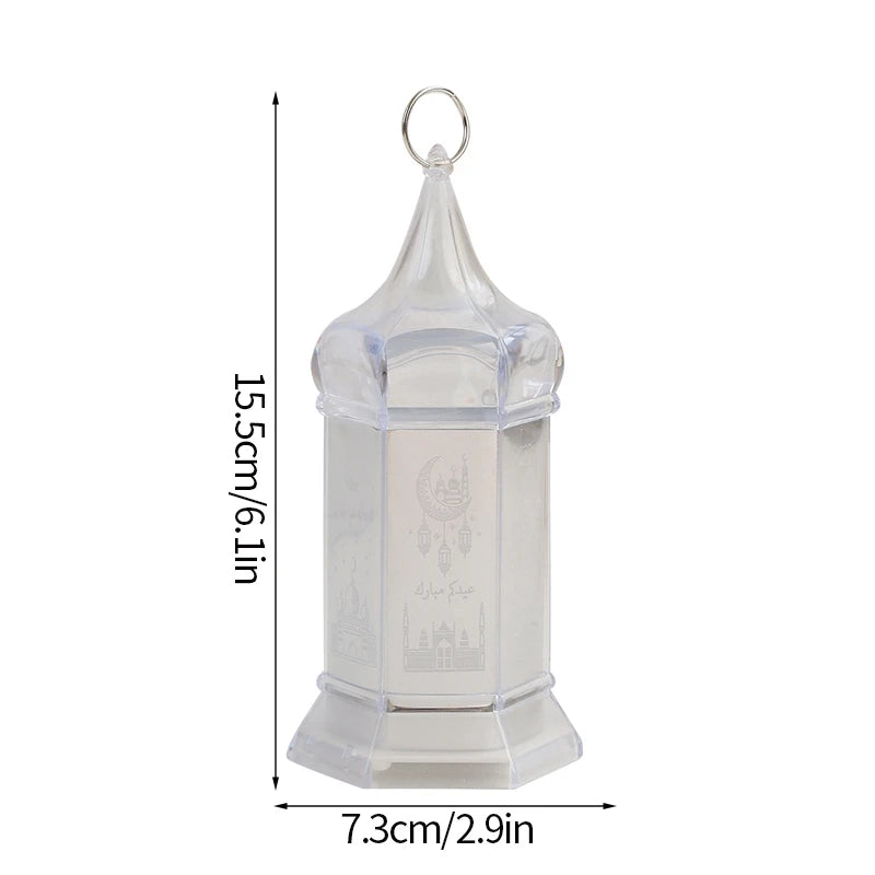 2024 Eid Mubarak Candle Lamp Creative Night Light Lantern Candle Holder Eid Mubarak Islamic Muslim Party Decor  Decorative Lamp