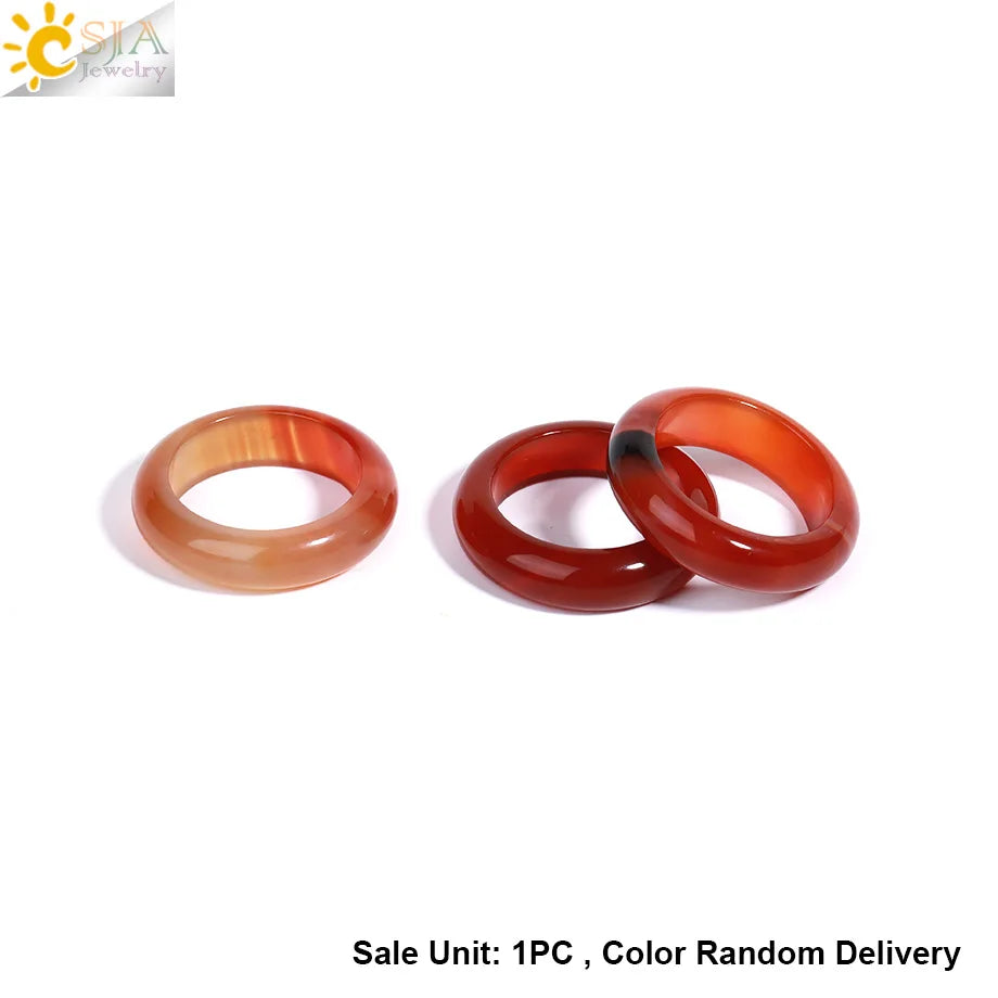 Reiki Crystal Rings for Men Natural Stone Pink Quartz Red Agates Amethyst Running Ring Jewelry 16 17 18 19 20 21 Inner Ring H474