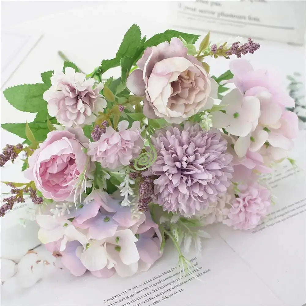 Silk Rose Artificial Flowers for Wedding Home Christmas Decoration Wreaths bridal bouque Dining table vase Photography props DIY