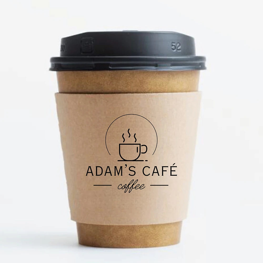 Personalized Disposable Ice Coffee Cup Sleeves Wedding Party Heat-Insulated Cup Holder Bar Reception Corrugated Paper Cup Cover