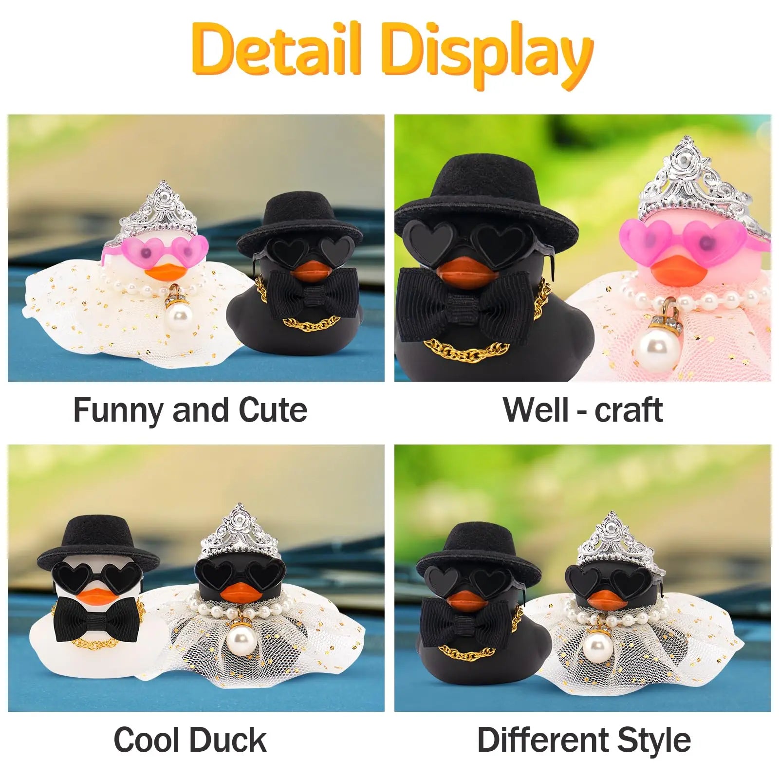 2 Colorful Wedding Rubber Ducks, Bride Groom Duckies Marriage Rubber Duck Mini Couple Ducky for Ceremony Gift Souvenir Marry
